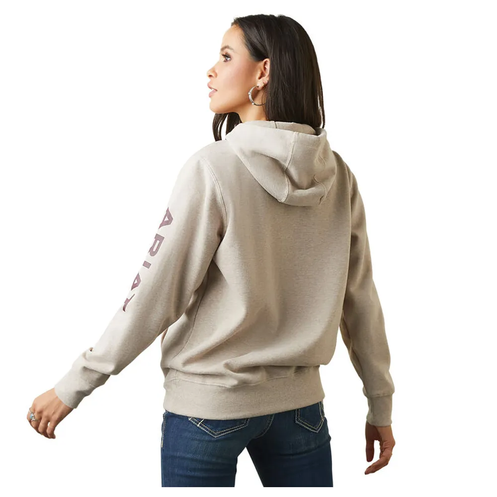 10040812 Ariat Women's Logo Hoodie -  Oatmeal Heather