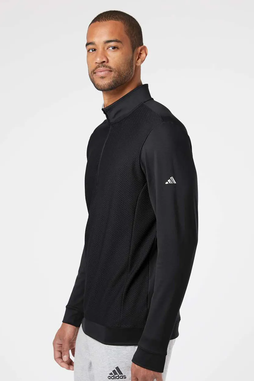 Adidas Mens Performance UPF 50  1/4 Zip Sweatshirt - Black - NEW