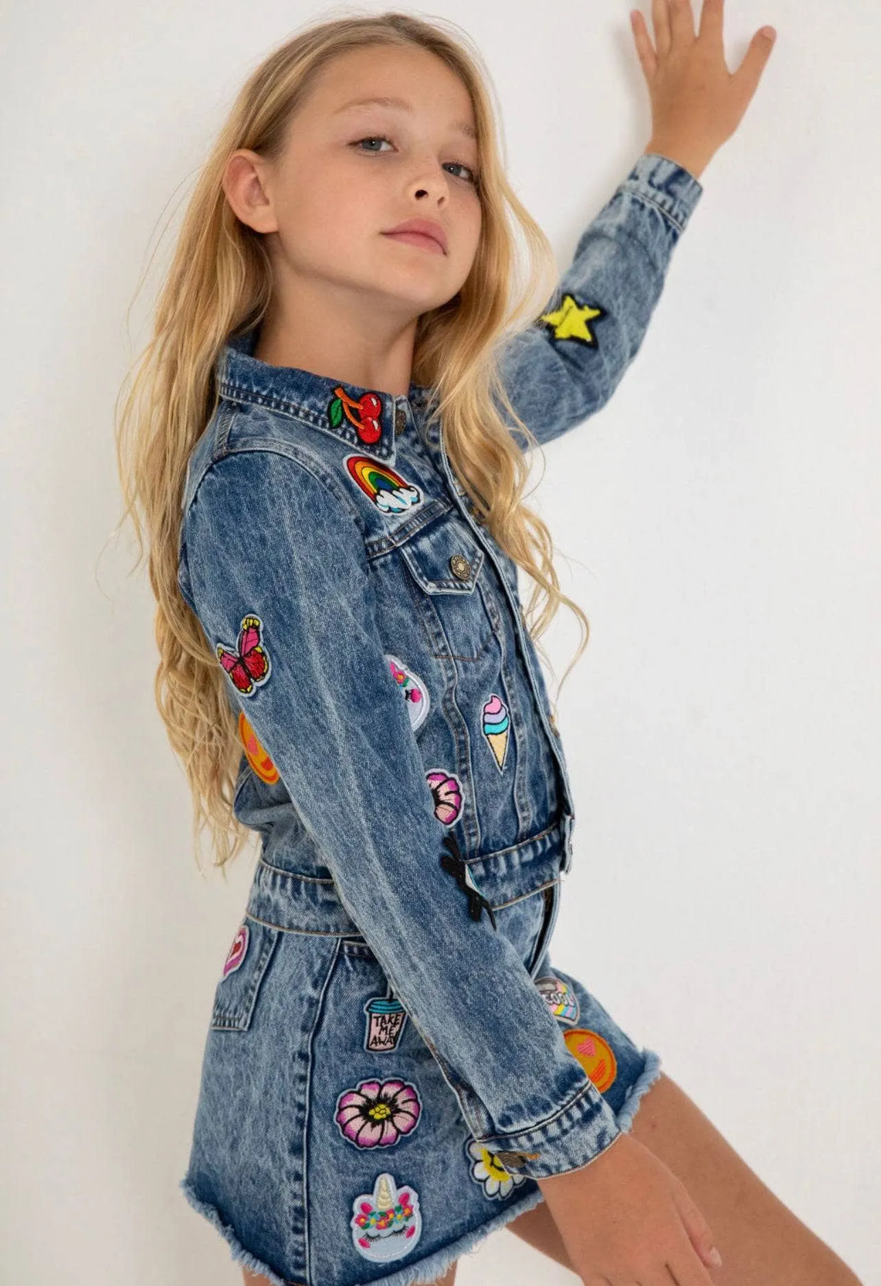 All About The Patch Crop Denim Jacket