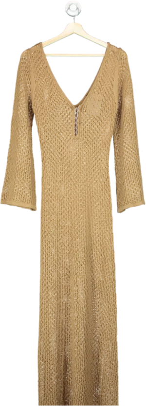 ANEWSTA Khaki Knitted Dress UK L