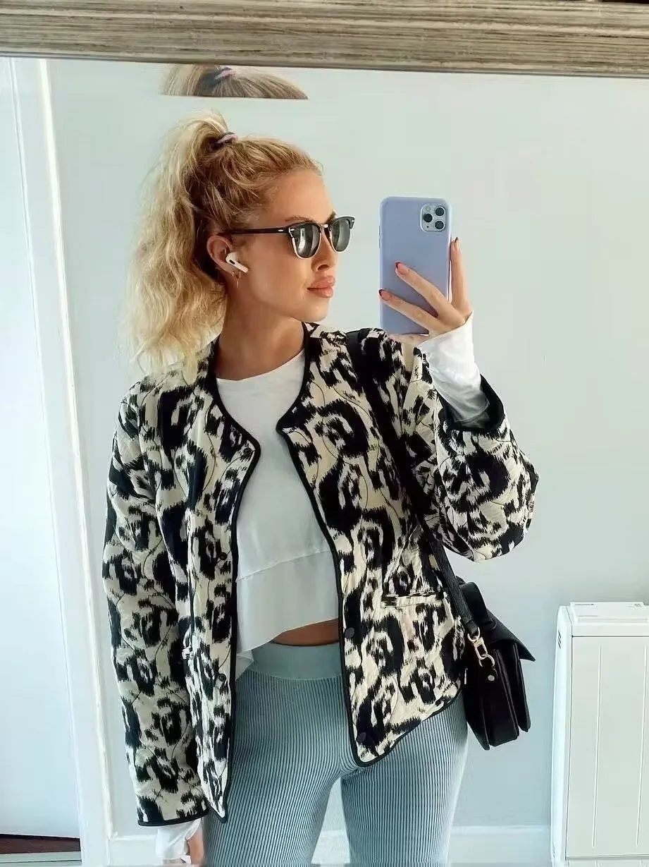 Animal print cotton jacket