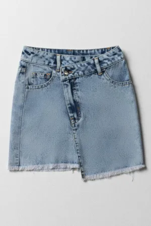 Asymetrical Denim Mini Skirt