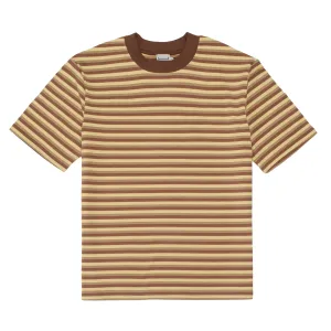 bound Peached Stripe Tee - Brown & Yellow