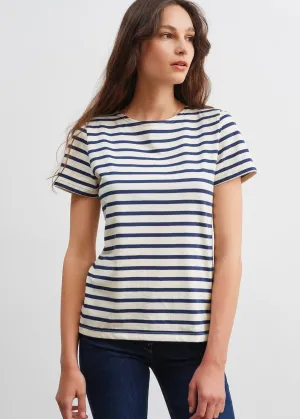 Etrille short sleeve striped sailor shirt - regular fit, in light cotton (ECRU/MARINE)