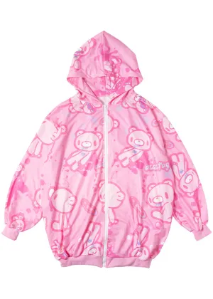 Gloomy Bear Pastel Gloomy Oversized Zip Up Hoodie