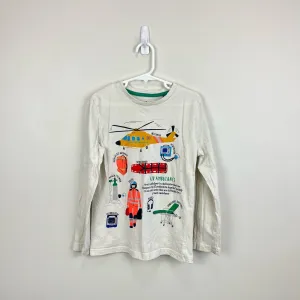 Mini Boden Printed Graphic T-shirt Ivory Air Ambulance 6-7