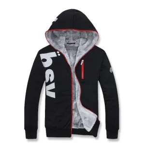 New Fashion Slim Mens Hoodies and Sweatshirts Good Quality Coral Fleece Lining Hoodies