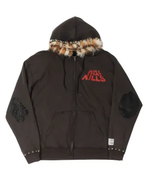 "Art That Kills" Fur Lined Zip Up Hoodie